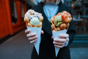 Two cones filled with yummy